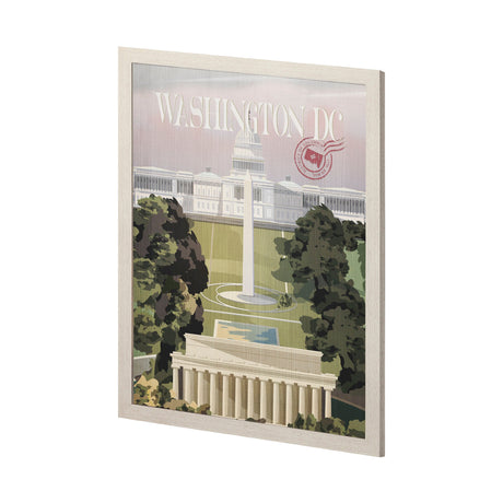 Washington DC Go USA (L) by Mercana Studio a Hand Embellished Decograph Framed Art Print by Mercana at Eve Furniture