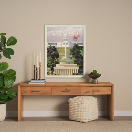 Washington DC Go USA (L) by Mercana Studio a Hand Embellished Decograph Framed Art Print by Mercana at Eve Furniture