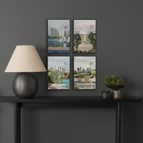 Washington DC Go USA (SM) by Mercana Studio a Hand Embellished Decograph Framed Art Print by Mercana at Eve Furniture