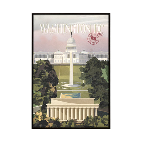 Washington DC Go USA (SM) by Mercana Studio a Hand Embellished Decograph Framed Art Print by Mercana at Eve Furniture