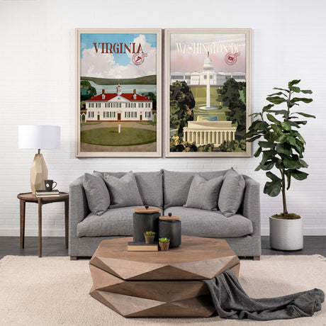 Washington DC Go USA (XL) by Mercana Studio Hand Embellished Decograph Framed Art Print under Glass by Mercana at Eve Furniture