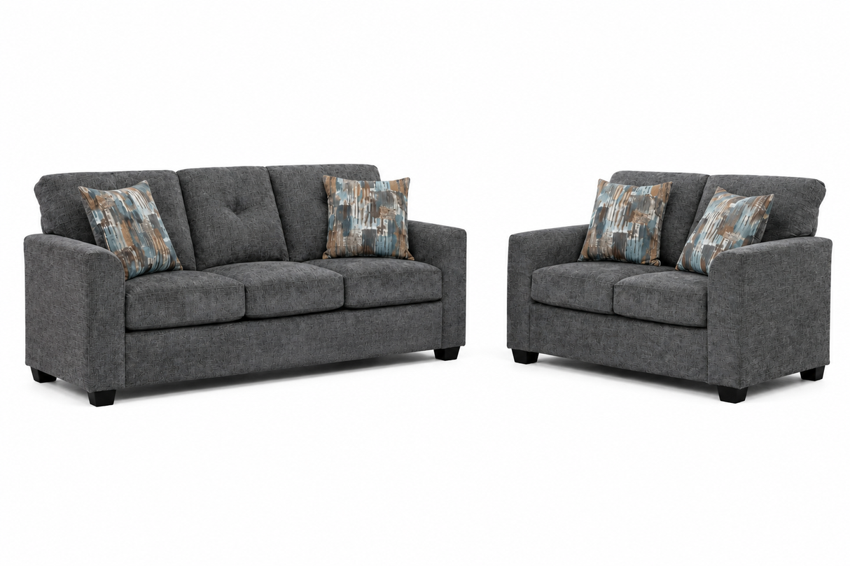 Washington Gray Sofa & Loveseat Set