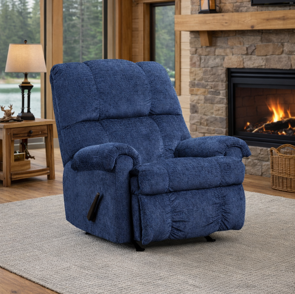Washington Navy Rocker Recliner by Happy Homes at Eve Furniture