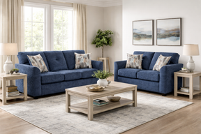 Washington Navy Sofa & Loveseat by Happy Homes at Eve Furniture