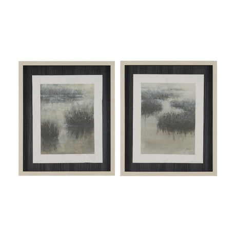 Water Grasses (Set of 2) by Mercana Studio a Hand Embellished Framed Art Print Matted under Glass by Mercana at Eve Furniture