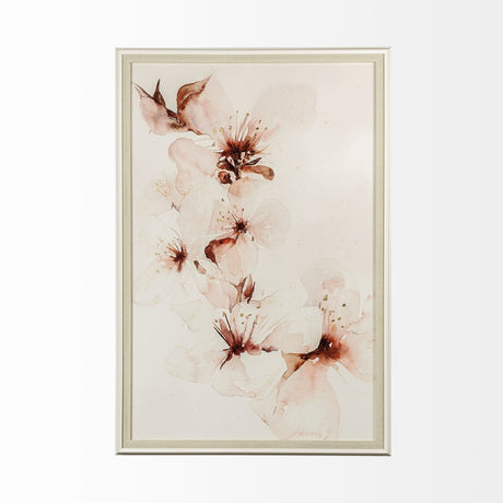 Watercolor Blossoms II by PI Studio a Hand Embellished Textured Framed Art Print Matted under Glass by Mercana at Eve Furniture