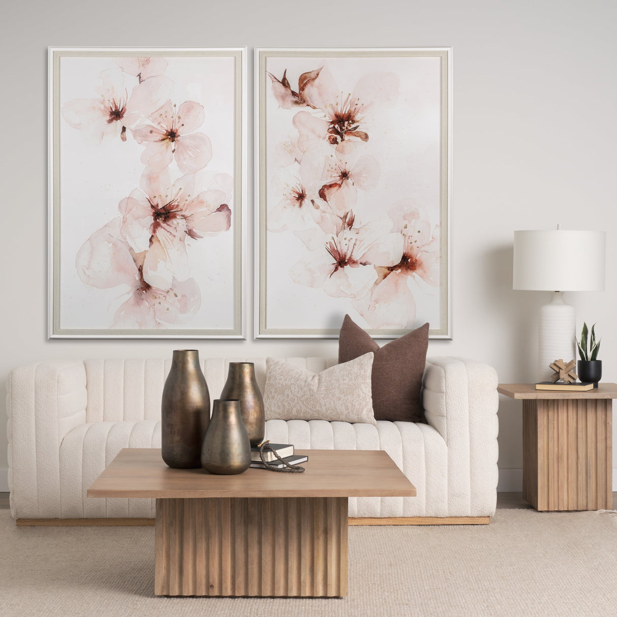 Watercolor Blossoms III by PI Studio a Hand Embellished Textured Framed Art Print Matted under Glass by Mercana at Eve Furniture