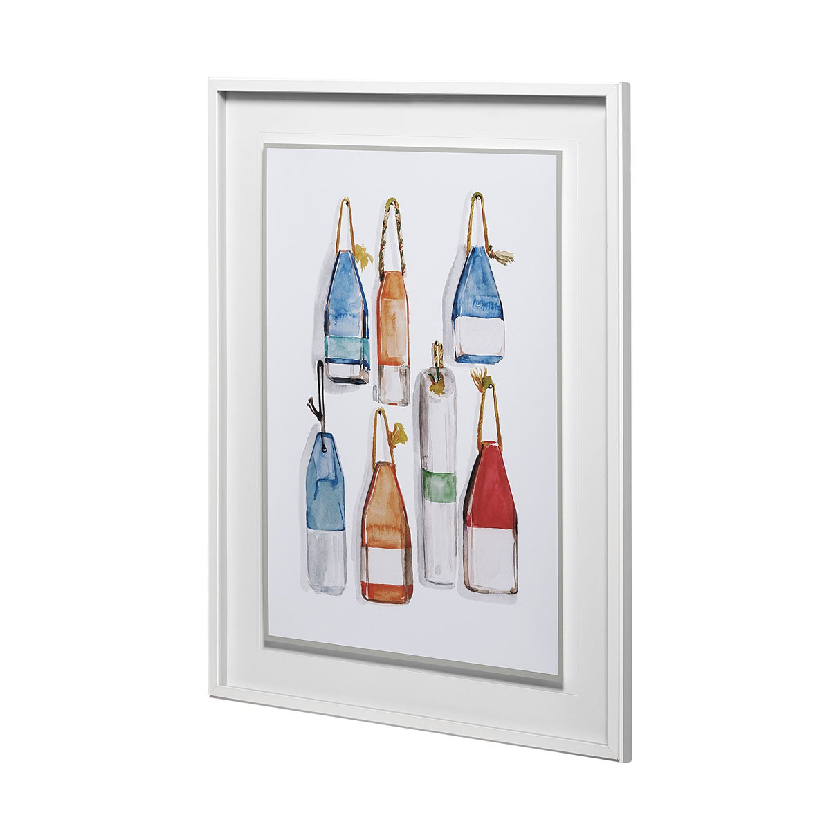 Watercolor Buoys I by Jenifer Paxton Parker a Framed Art Print Matted under Glass by Mercana at Eve Furniture