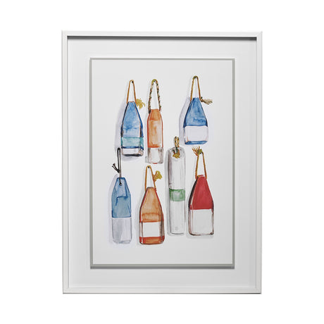 Watercolor Buoys I by Jenifer Paxton Parker a Framed Art Print Matted under Glass by Mercana at Eve Furniture