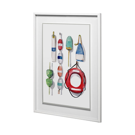 Watercolor Buoys II by Jenifer Paxton Parker a Framed Art Print Matted under Glass by Mercana at Eve Furniture