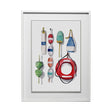 Watercolor Buoys II by Jenifer Paxton Parker a Framed Art Print Matted under Glass by Mercana at Eve Furniture