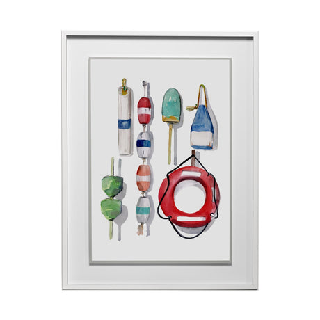 Watercolor Buoys II by Jenifer Paxton Parker a Framed Art Print Matted under Glass by Mercana at Eve Furniture