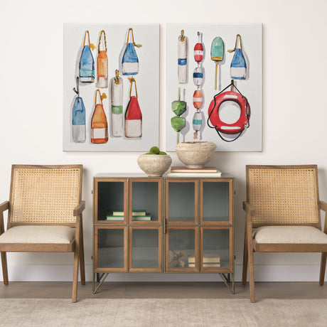 Watercolor Buoys II by Jennifer Paxton Parker a Hand Embellished Textured Canvas by Mercana at Eve Furniture