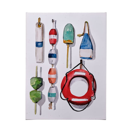 Watercolor Buoys II by Mercana Studio a Hand Embellished Textured Canvas by Mercana at Eve Furniture