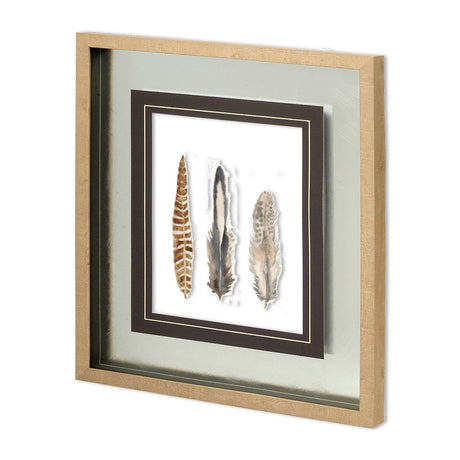 Watercolor Plumes I by Grace Popp a Hand Embellished Textured Framed Art Print Matted under Glass by Mercana at Eve Furniture