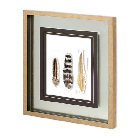 Watercolor Plumes II by Grace Popp a Hand Embellished Textured Framed Art Print Matted under Glass by Mercana at Eve Furniture
