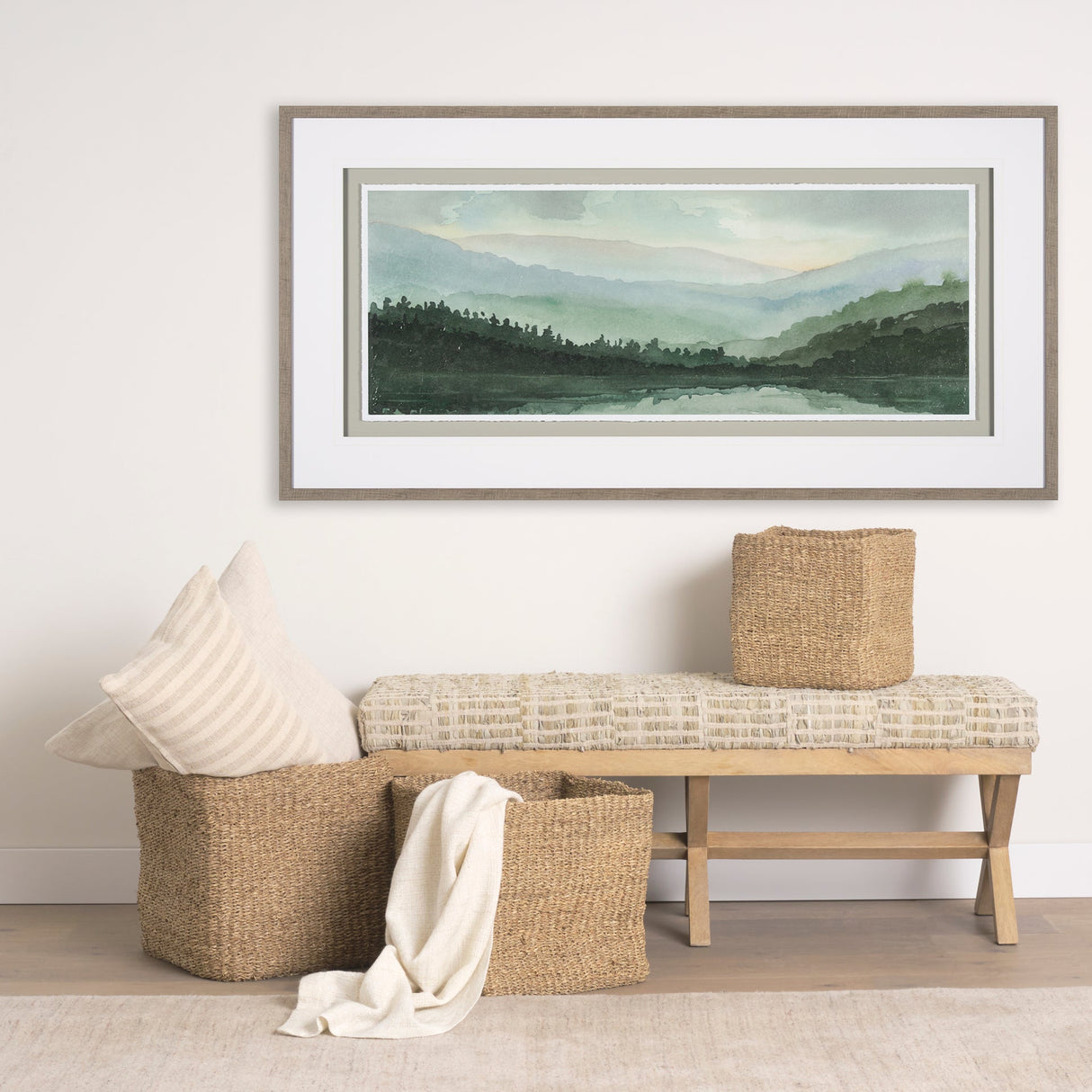 Watercolor Sketch II by Mercana Studio Hand Embellished Textured Framed Art Print Matted under Glass by Mercana at Eve Furniture