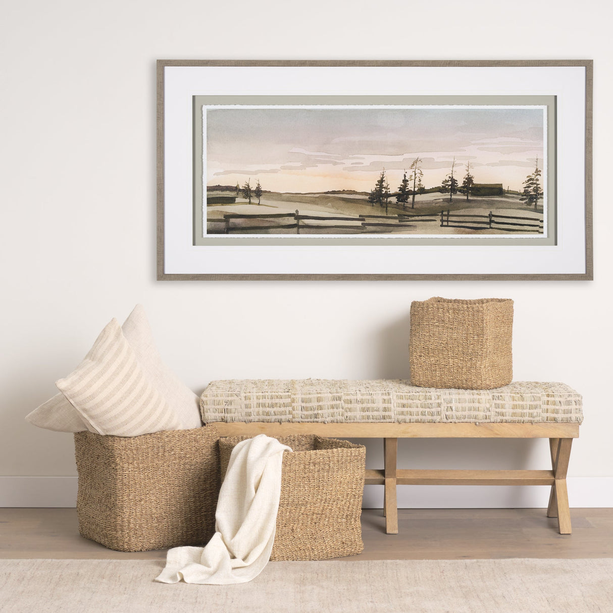 Watercolor Sketch III by Mercana Studio Hand Embellished Textured Framed Art Print Matted under Glas by Mercana at Eve Furniture