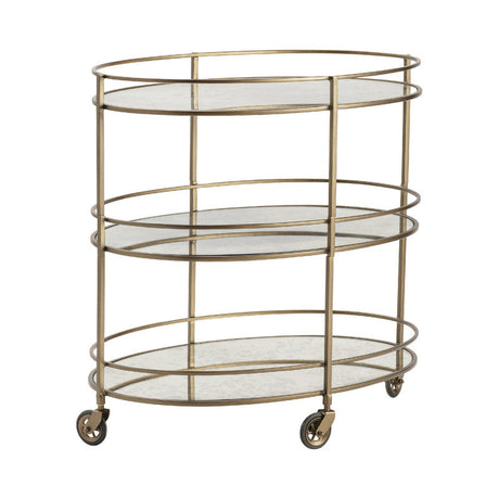 Waterford Gold/Clear Bar Cart by Crestview at Eve Furniture