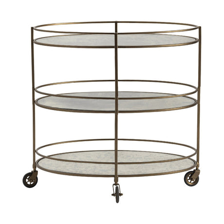 Waterford Gold/Clear Bar Cart by Crestview at Eve Furniture