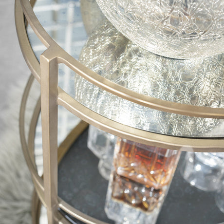 Waterford Gold/Clear Bar Cart by Crestview at Eve Furniture
