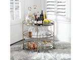 Waterford Gold/Clear Bar Cart by Crestview at Eve Furniture