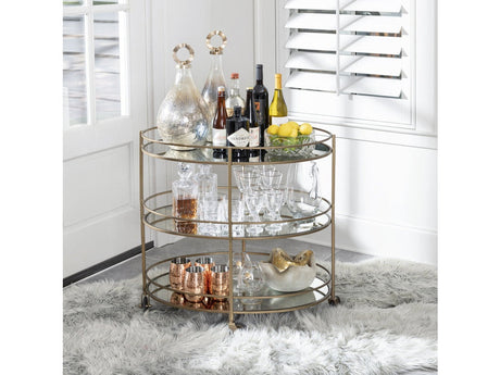 Waterford Gold/Clear Bar Cart by Crestview at Eve Furniture