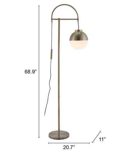 Waterloo White & Bronze Floor Lamp by Zuomod at Eve Furniture
