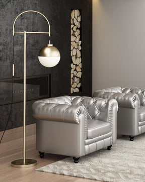 Waterloo White & Bronze Floor Lamp by Zuomod at Eve Furniture