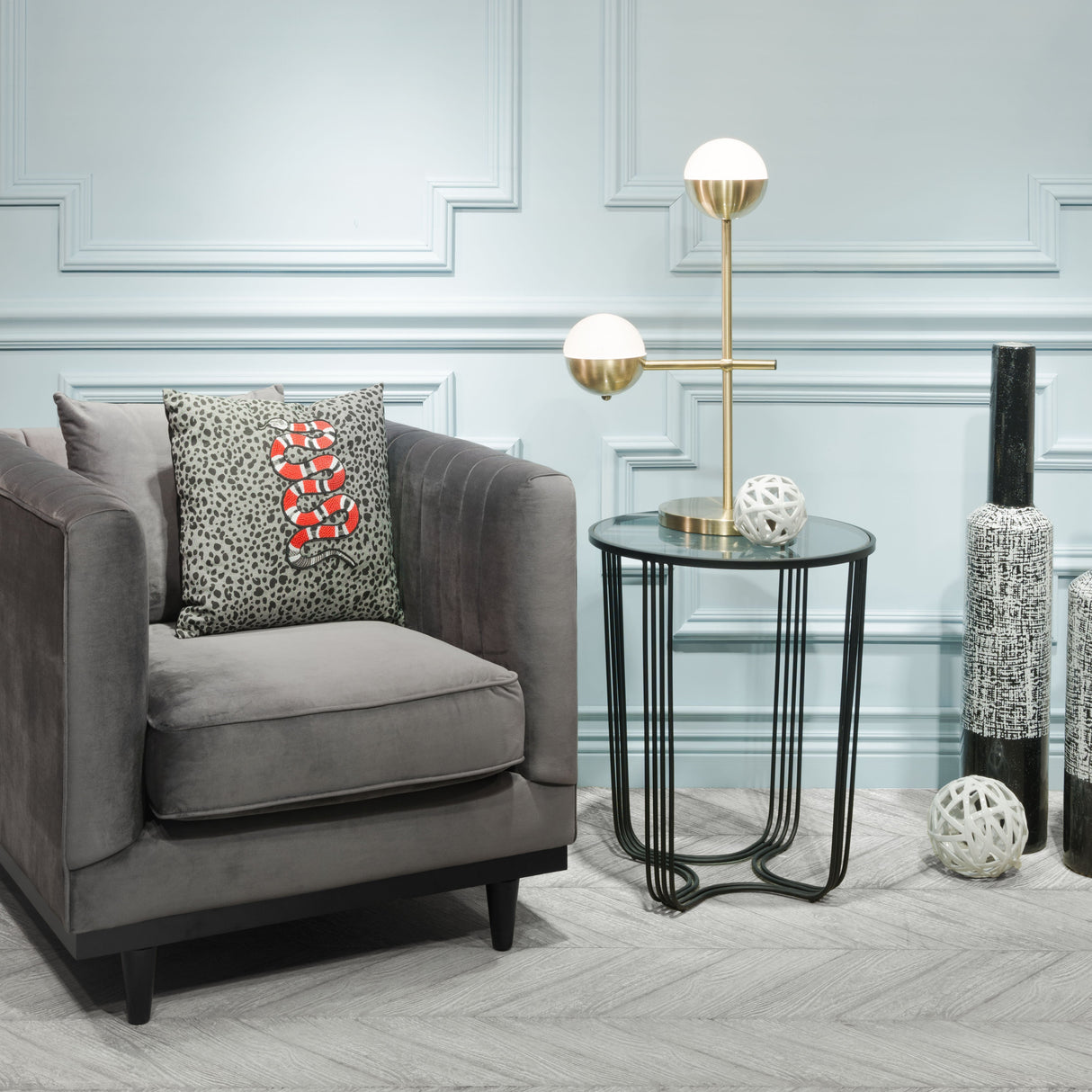 Waterloo White & Bronze Table Lamp by Zuomod at Eve Furniture