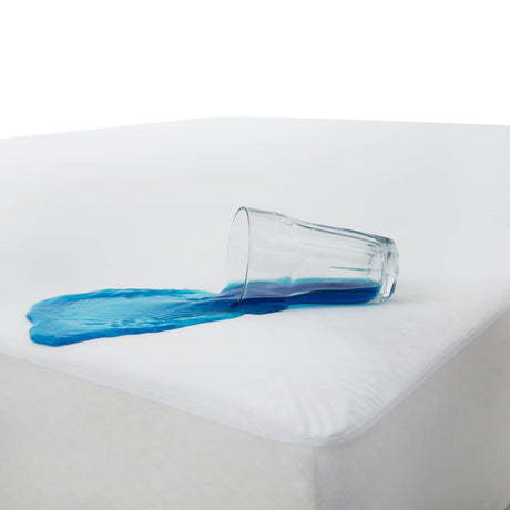 Waterproof Jersey White Cal King Mattress Protector by Malouf at Eve Furniture