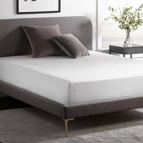 Waterproof Jersey White Twin Mattress Protector by Malouf at Eve Furniture