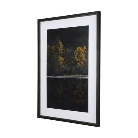 Water's Reflection-L by Chad Mackay a Hand Embellished Textured Framed Art Print Matted under Glass by Mercana at Eve Furniture