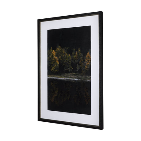 Water's Reflection-R by Chad Mackay a Hand Embellished Textured Framed Art Print Matted under Glass by Mercana at Eve Furniture
