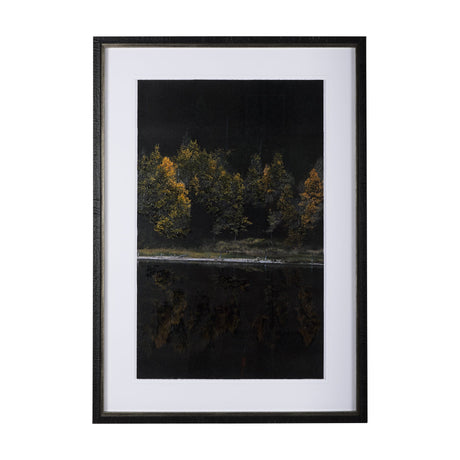 Water's Reflection-R by Chad Mackay a Hand Embellished Textured Framed Art Print Matted under Glass by Mercana at Eve Furniture