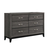 Watson Gray Oak/Black 6-Drawer Dresser