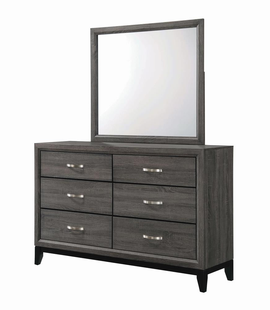 Watson Gray Oak/Black 6-Drawer Dresser