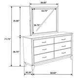 Watson 6-drawer Dresser with Mirror Grey Oak and Black by Coaster at Eve Furniture