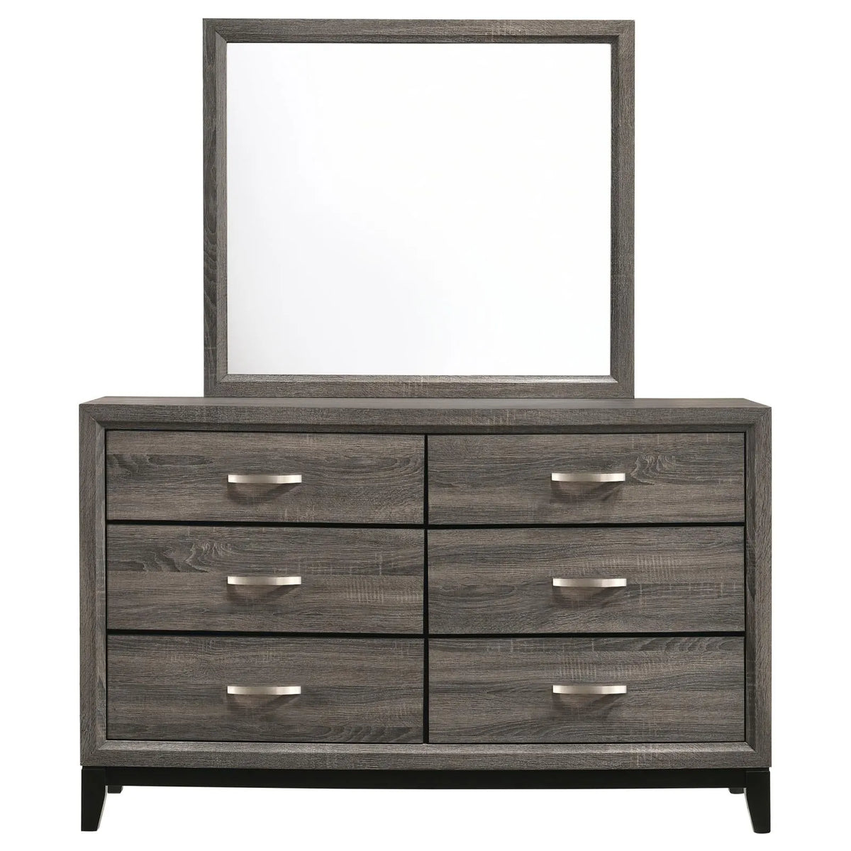 Watson 6-drawer Dresser with Mirror Grey Oak and Black by Coaster at Eve Furniture