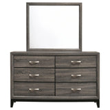 Watson 6-drawer Dresser with Mirror Grey Oak and Black by Coaster at Eve Furniture
