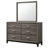 Watson 6-drawer Dresser with Mirror Grey Oak and Black by Coaster at Eve Furniture