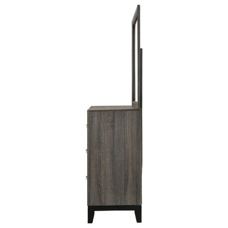 Watson 6-drawer Dresser with Mirror Grey Oak and Black by Coaster at Eve Furniture