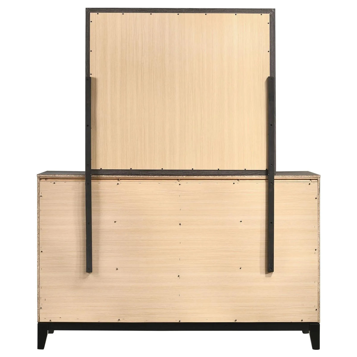 Watson 6-drawer Dresser with Mirror Grey Oak and Black by Coaster at Eve Furniture