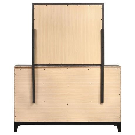 Watson 6-drawer Dresser with Mirror Grey Oak and Black by Coaster at Eve Furniture