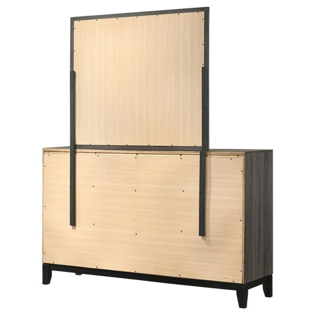 Watson 6-drawer Dresser with Mirror Grey Oak and Black by Coaster at Eve Furniture