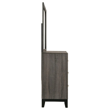 Watson 6-drawer Dresser with Mirror Grey Oak and Black by Coaster at Eve Furniture
