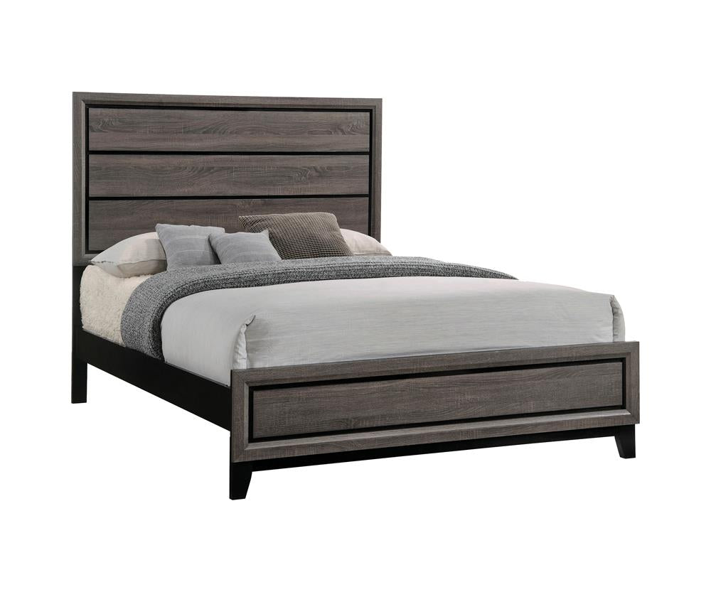 Watson California King Panel Bed Gray Oak/Black