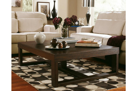 Watson Dark Brown Coffee Table and 2 End Tables by Ashley at Eve Furniture