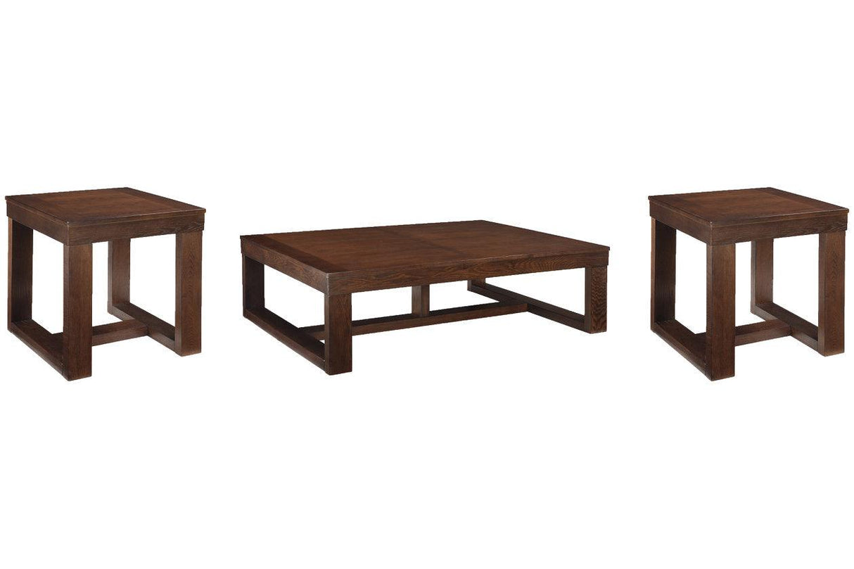 Watson Dark Brown Coffee Table and 2 End Tables by Ashley at Eve Furniture