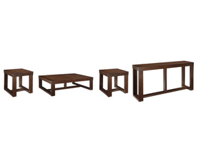Watson Dark Brown Coffee Table and 2 End Tables with Console by Ashley at Eve Furniture